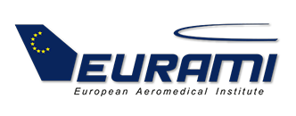 \uropean Aeromedical Institute Logo. Aeromedevac is certified by Eurami.