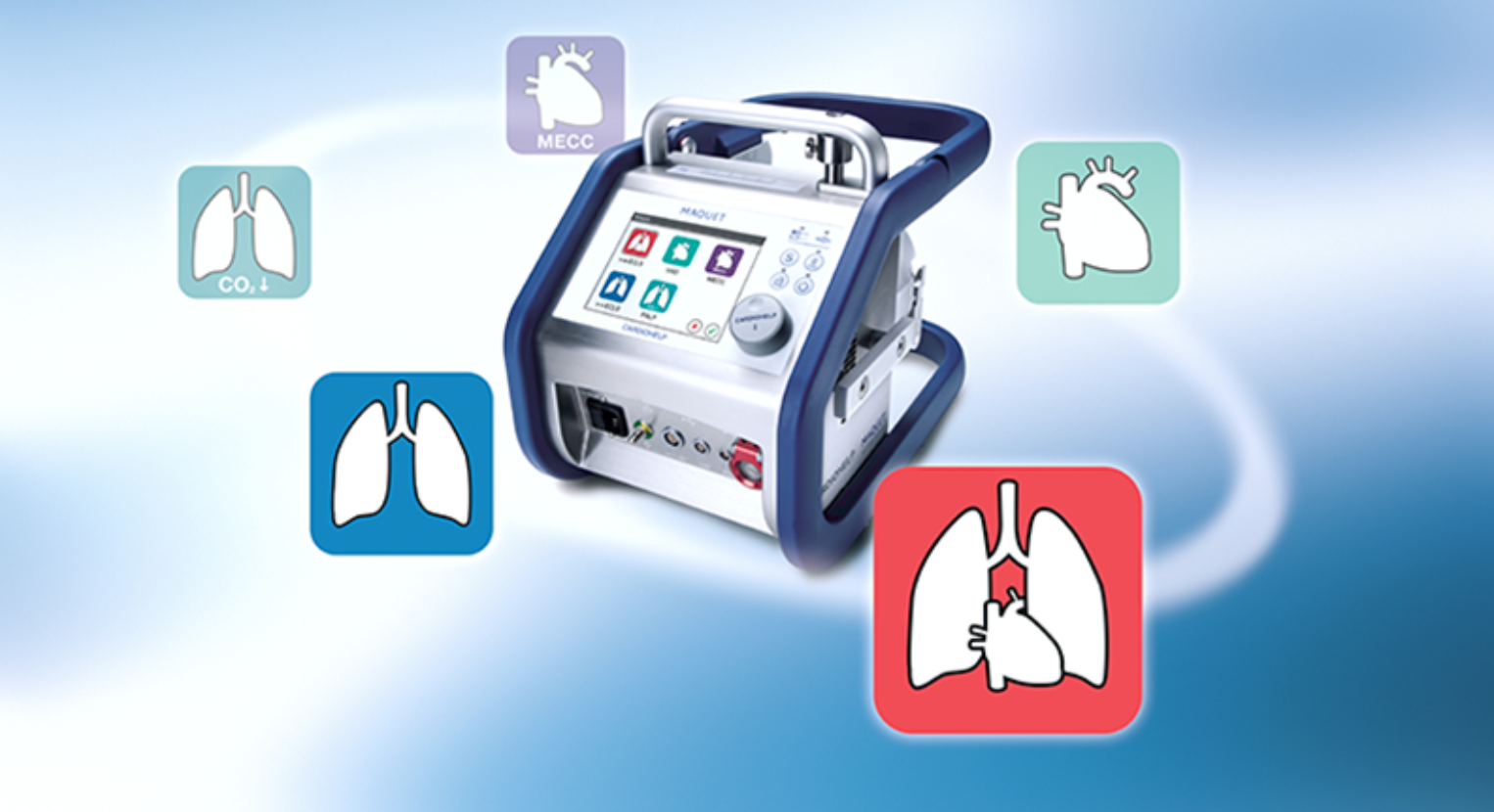 diagram explaining how an Aeromedevac ecmo transport extra corporal membrane oxygenator functions